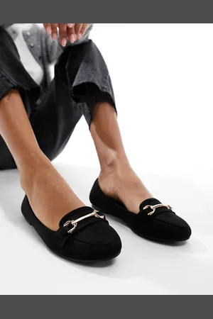 New Look – Flache Loafer in mit goldenem Steg-Detail
