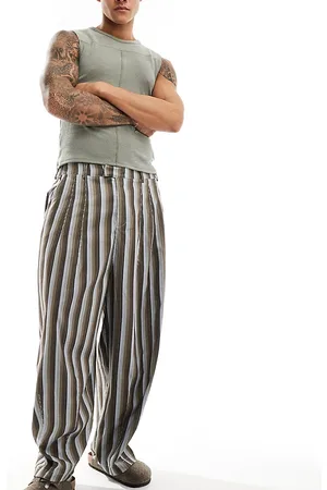 Reclaimed – Lockere, gestreifte Cordhose im Baggy-Stil