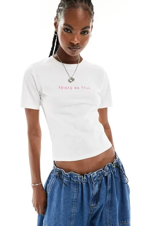 French Connection – T-Shirt aus Jersey in mit „feisty as fcuk“-Print