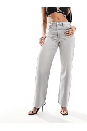 River Island – Gerade geschnittene Jeans in mit hohem Bund