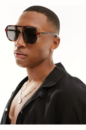 New Look – Gemusterte Pilotensonnenbrille in