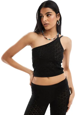 Miss Selfridge – Gehäkeltes Camisole in mit One-Shoulder-Träger, Kombiteil