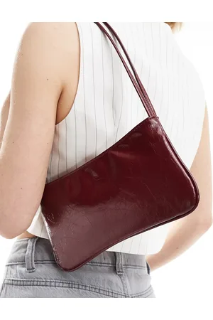 ASOS – Schultertasche in Burgunderrot mit schmalem Doppelriemen