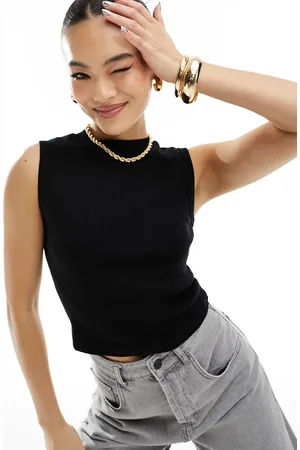 River Island – Jean – Geripptes Tanktop in mit knappem Schnitt