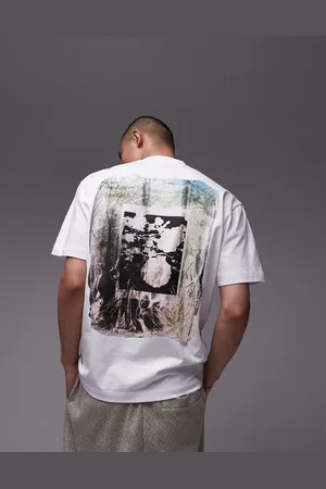 Topman – Oversize-T-Shirt in mit Kunstblumenmotiv vorn und hinten