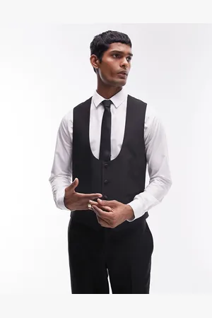 Topman – Schmal geschnittene Smoking-Anzugweste in