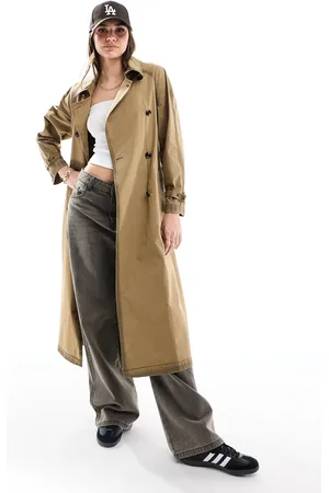 MANGO – Trenchcoat in verwaschenem Dunkelbraun
