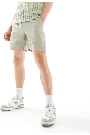 Only & Sons – Twill-Shorts in Salbeigrün mit elastischem Bund