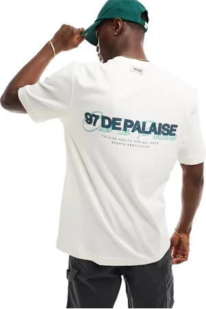 River Island – Palaise – T-Shirt in Ecru mit Rückenprint