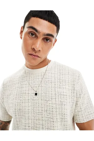 ASOS – Locker geschnittenes T-Shirt mit karierter Struktur