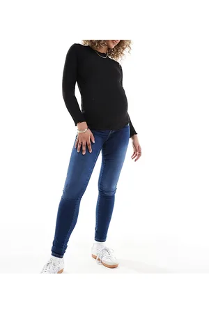 ONLY – Royal – Enge Umstandsjeans in Mittelblau