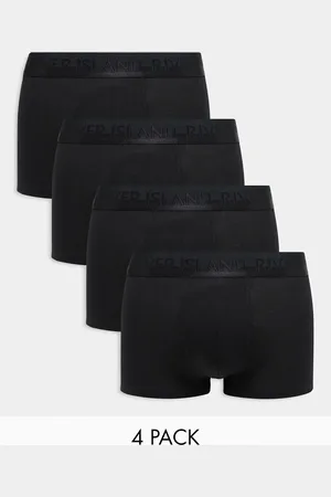 River Island – 4er-Pack Stretch-Unterhosen aus Baumwolle in