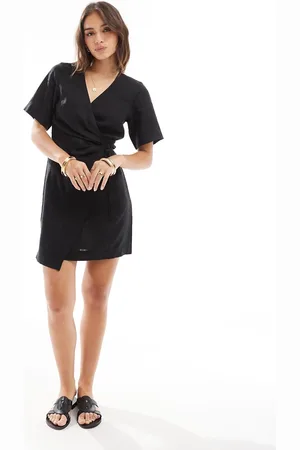 & OTHER STORIES – Kurzes Wickelkleid aus Leinen in