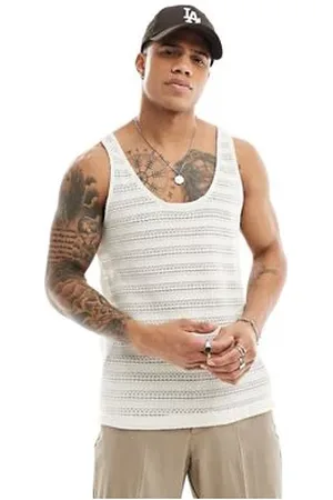 ASOS – Gehäkeltes Trägershirt in Wollweiß