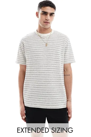 ASOS – Locker geschnittenes, strukturiertes T-Shirt mit Streifenmuster
