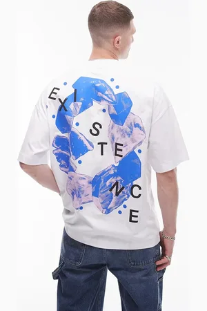 Topman – Extrem übergroßes T-Shirt in mit „Existence“-Print auf Vorder- und Rückseite