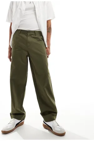 Fred Perry – Gerade geschnittene Twill-Hose in Uniformgrün
