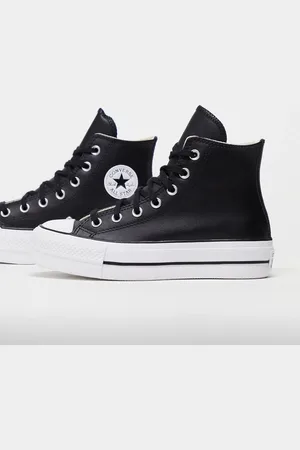 Converse – Chuck Taylor All Star Hi Lift – Hohe Sneaker aus schwarzem Leder