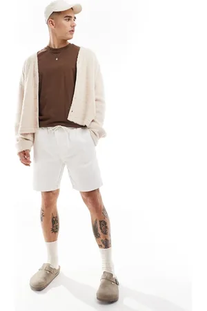 Threadbare – Chino-Shorts in gebrochenem mit elastischem Bund
