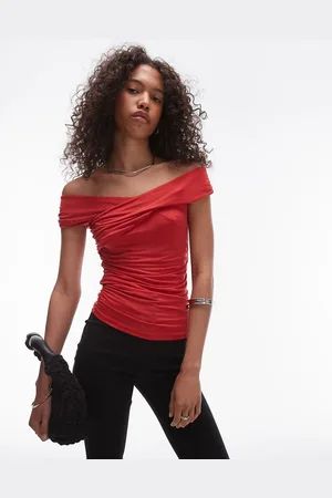 Topshop – Wickeloberteil in mit Carmen-Ausschnitt