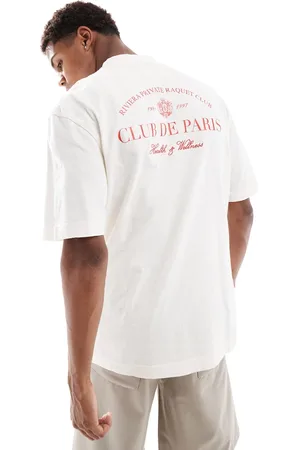 River Island – Club de Sports – T-Shirt in Ecru