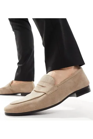 WALK LONDON – Capri – Loafer aus Wildleder in Taupe mit Satteldetail