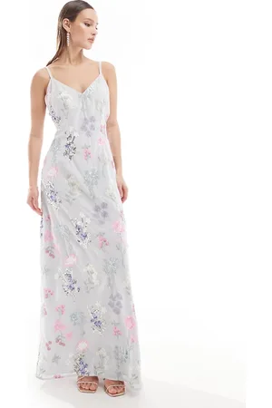 Maya Deluxe Maya – Premium – Camisole-Maxikleid in mit Blumenstickerei