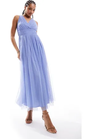 ANAYA – Midaxi-Kleid in Zartblau mit Wickeldetail vorne und Rückenausschnitt