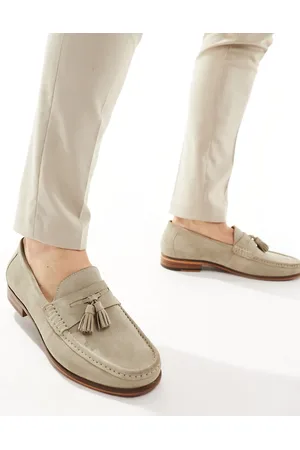 WALK LONDON – Tino – Loafer in Stein aus Wildleder mit Quasten