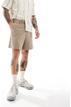 ASOS – Elegante Shorts in Steinbeige mit lockerem Schnitt