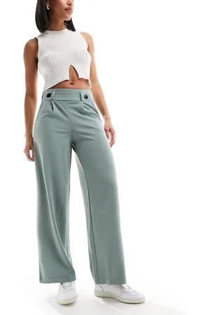 JDY – Elegante Hose in Blaugrün mit hohem Bund und weitem Schnitt