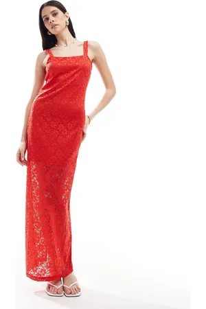 Y.A.S Y.A.S – Spitzen-Maxikleid in mit Schlitz auf der Rückseite