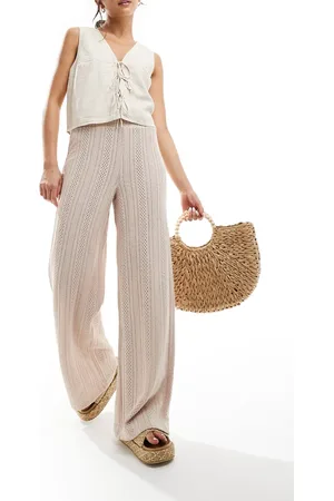 NA-KD – Gehäkelte Hose in Beige