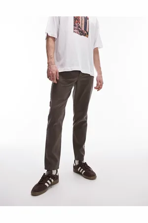 Topman – Schmal zulaufende Jeans in dunklem Olivgrün