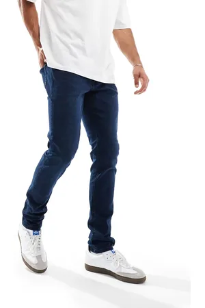 JACK & JONES – Liam – Enge Jeans in verwaschenem Dunkelblau