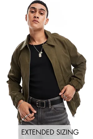 ASOS – Oversize-Bomberjacke aus Wildlederimitat in Khaki