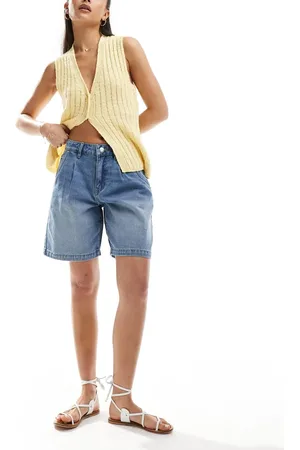 VERO MODA – Boyfriend-Jeans-Shorts in Hellblau