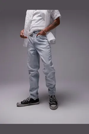 Topman – Schmal zulaufende Jeans in Bleich-Waschung
