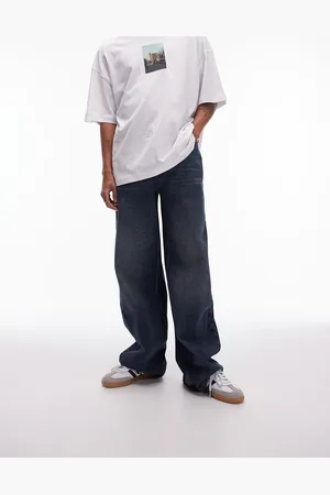 Topman – Baggy-Jeans in Dunkelblau