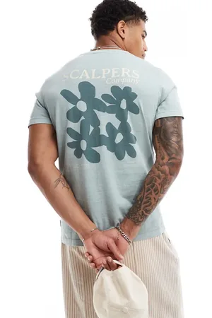 SCALPERS – T-Shirt in Hellgrün mit Blumenprint
