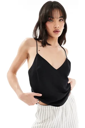 ASOS – Camisole in mit Leinenoptik und V-Ausschnitt