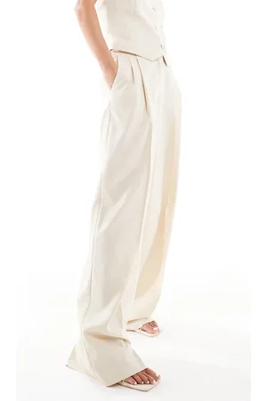 MANGO – Kombiteil – Hose in Beige aus Leinenmix, Kombiteil