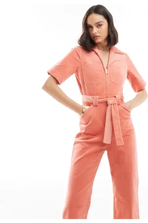 & OTHER STORIES – Jumpsuit in Koralle mit Bindegürtel