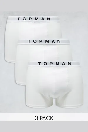 Topman – 3er-Pack Unterhosen in Weiß mit weißem Taillenbund