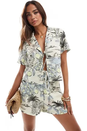 VERO MODA – Shorts mit Palmenmuster, Kombiteil
