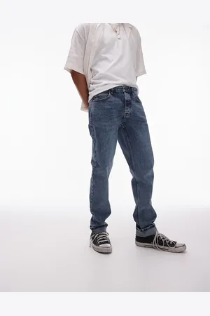 Topman – Schmale Jeans mit Vintage-Waschung in Dunkelblau