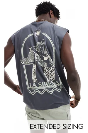 ASOS – Oversize-Tanktop in mit Meerjungfrauen-Print auf der Rückseite