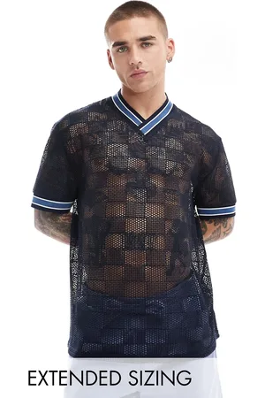 ASOS – Locker geschnittenes T-Shirt aus gemustertem Netzstoff in