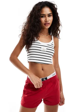 Calvin Klein – Geripptes Bustier-Oberteil in mit Streifen