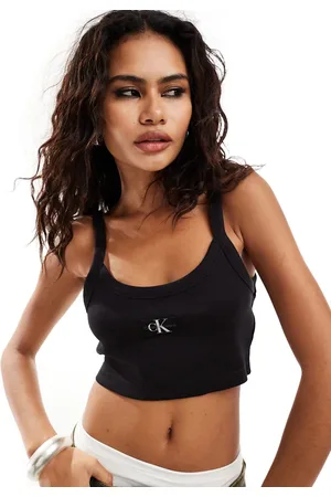 Calvin Klein – Geripptes Bustier-Oberteil in